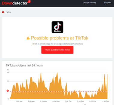 TikTok server problem